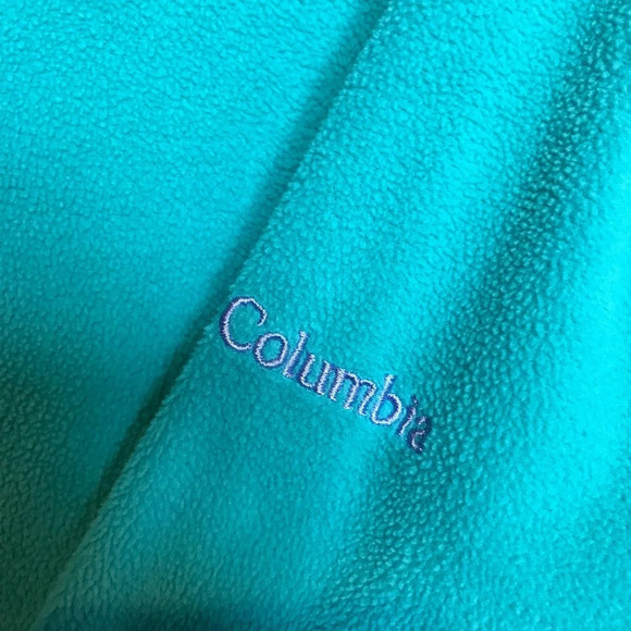 Columbia Girls Size Large Teal Blue 1/4 Zip Fleece Fuzzy - Picture 3 of 5